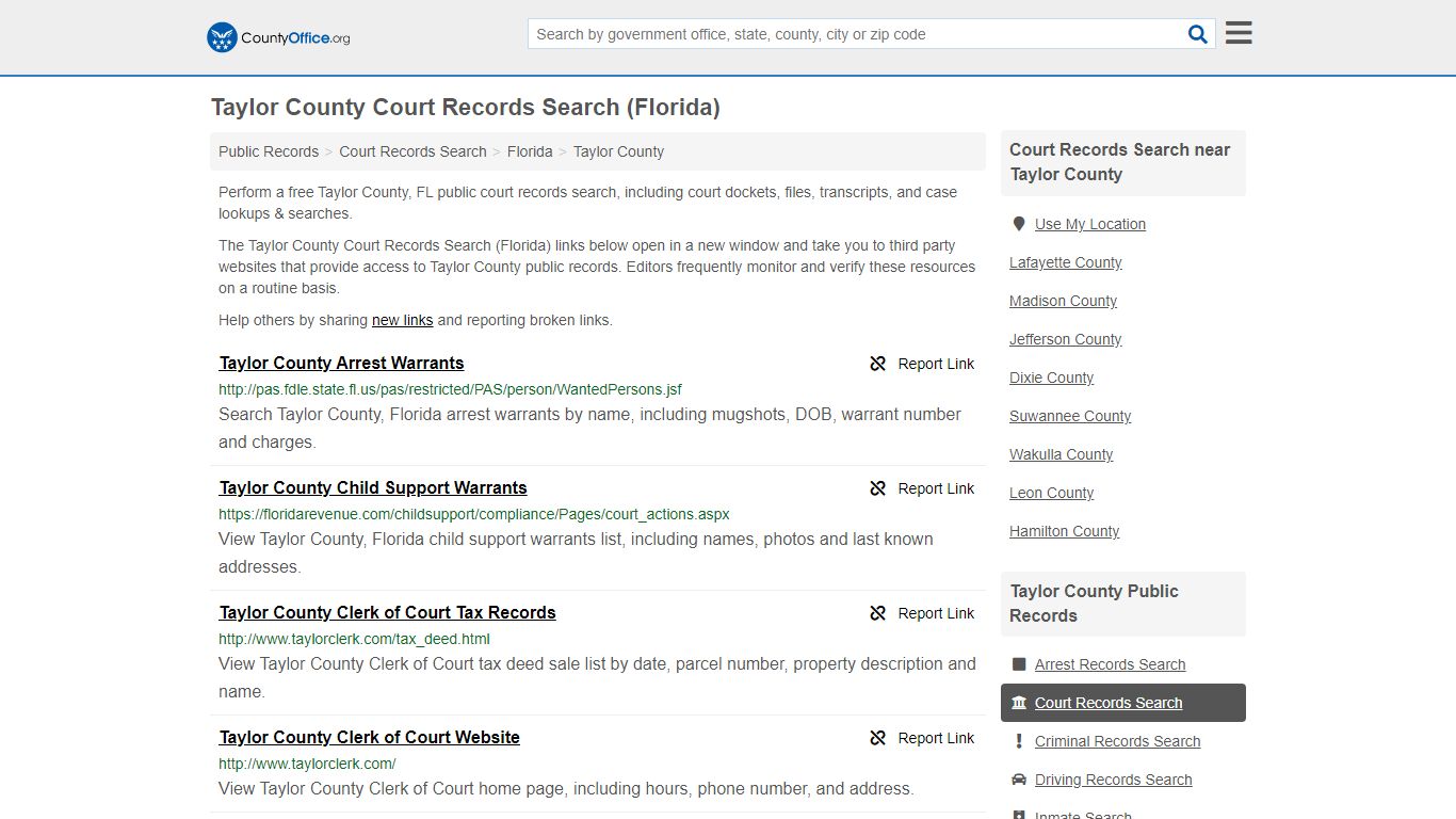 Court Records Search - Taylor County, FL (Adoptions ...